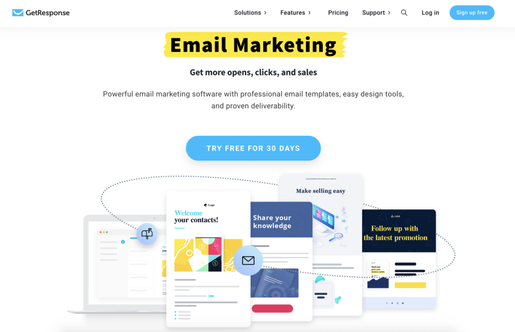 Strumento di email marketing GetResponse