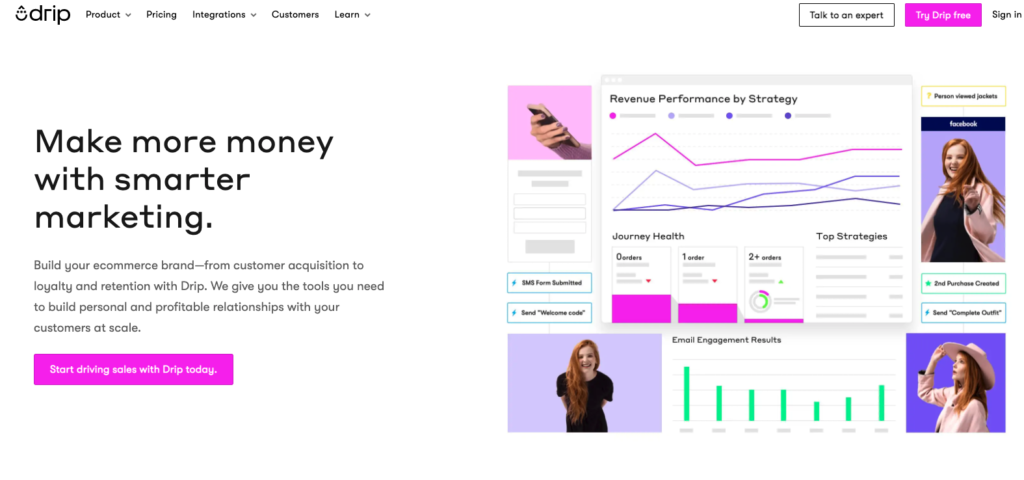 Schermata iniziale dello strumento di marketing tramite posta elettronica a goccia