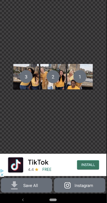 visualize e salve sua nova criação em 9 quadrados