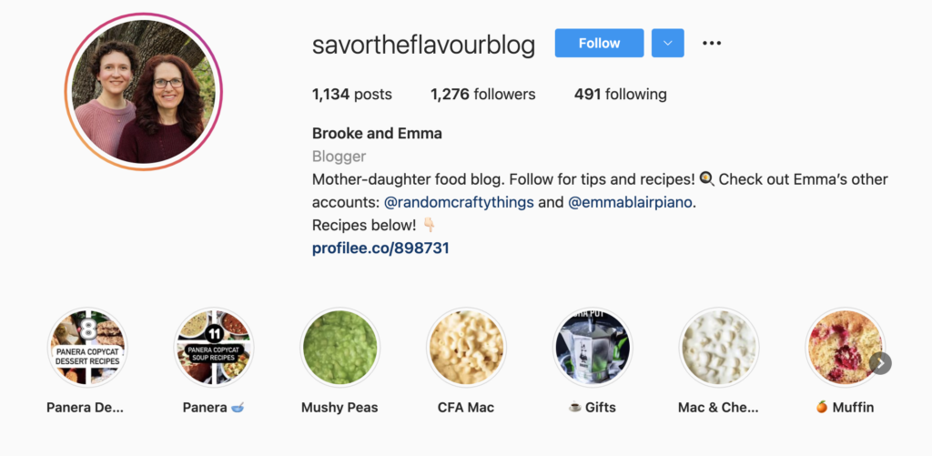 Assapora lo screenshot di Instagram del case study di Flavor
