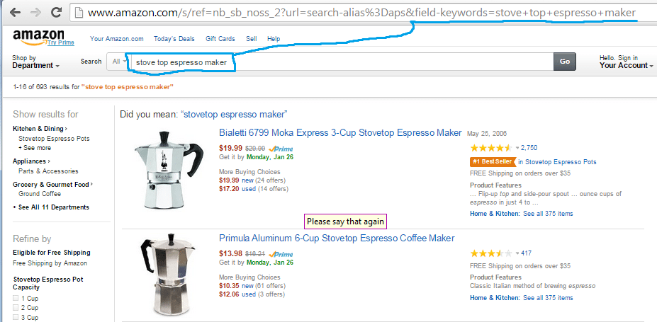 Amazon URL Sorgu Hack