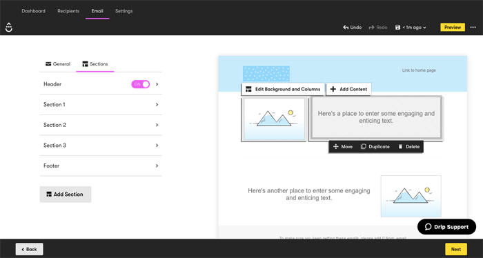 드립 이메일 편집기