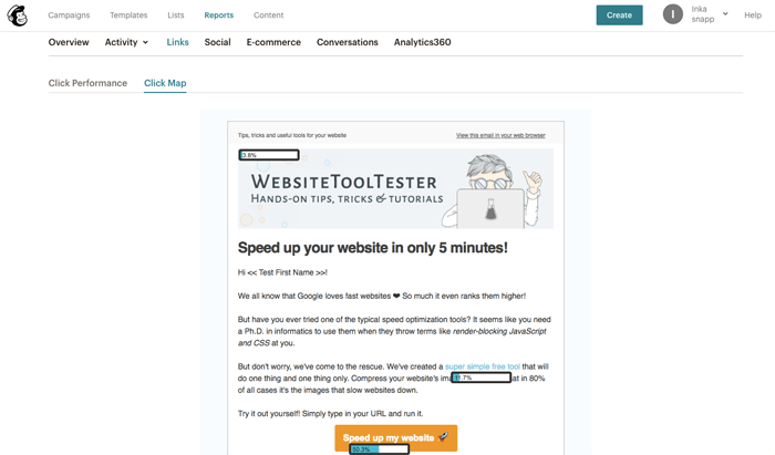 메일침프 보고서