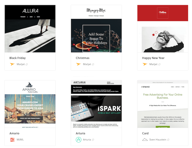 mjml kostenlose E-Mail-Vorlagen