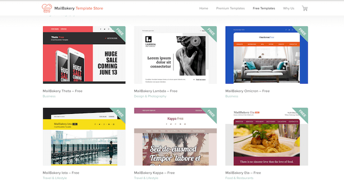 Mailbakery kostenlose E-Mail-Vorlagen