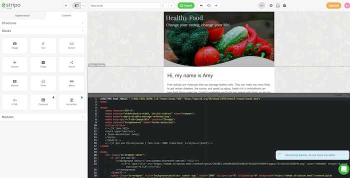 stripo html 이메일 빌더