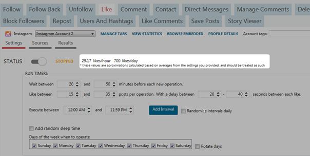 jarvee calcola le medie di piacimento all'ora