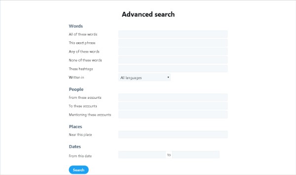 تويتر بحث متقدم عن الأعمال