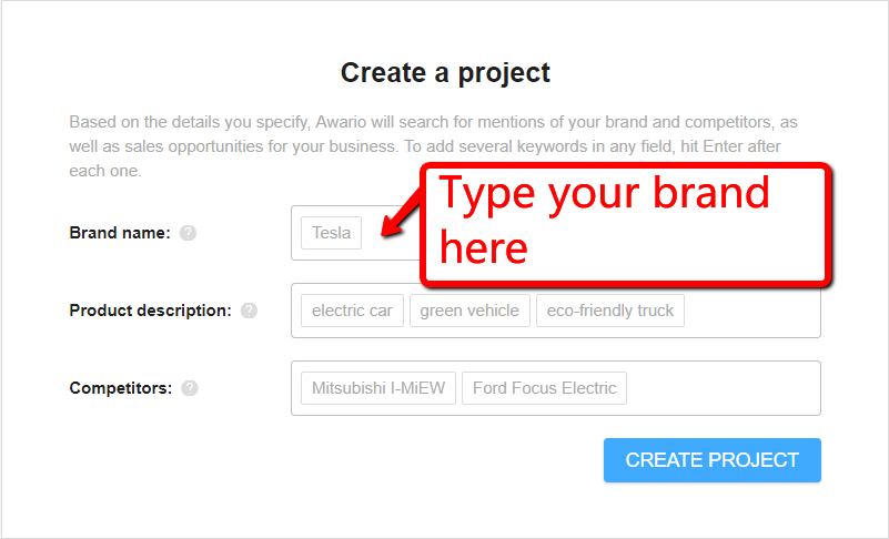 awario crea un progetto
