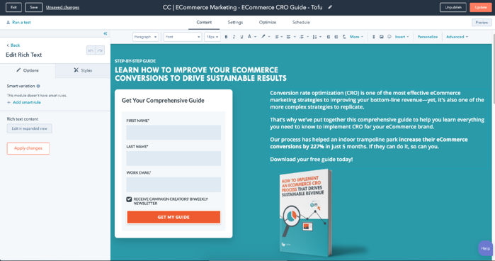 Contoh Konten Halaman Arahan