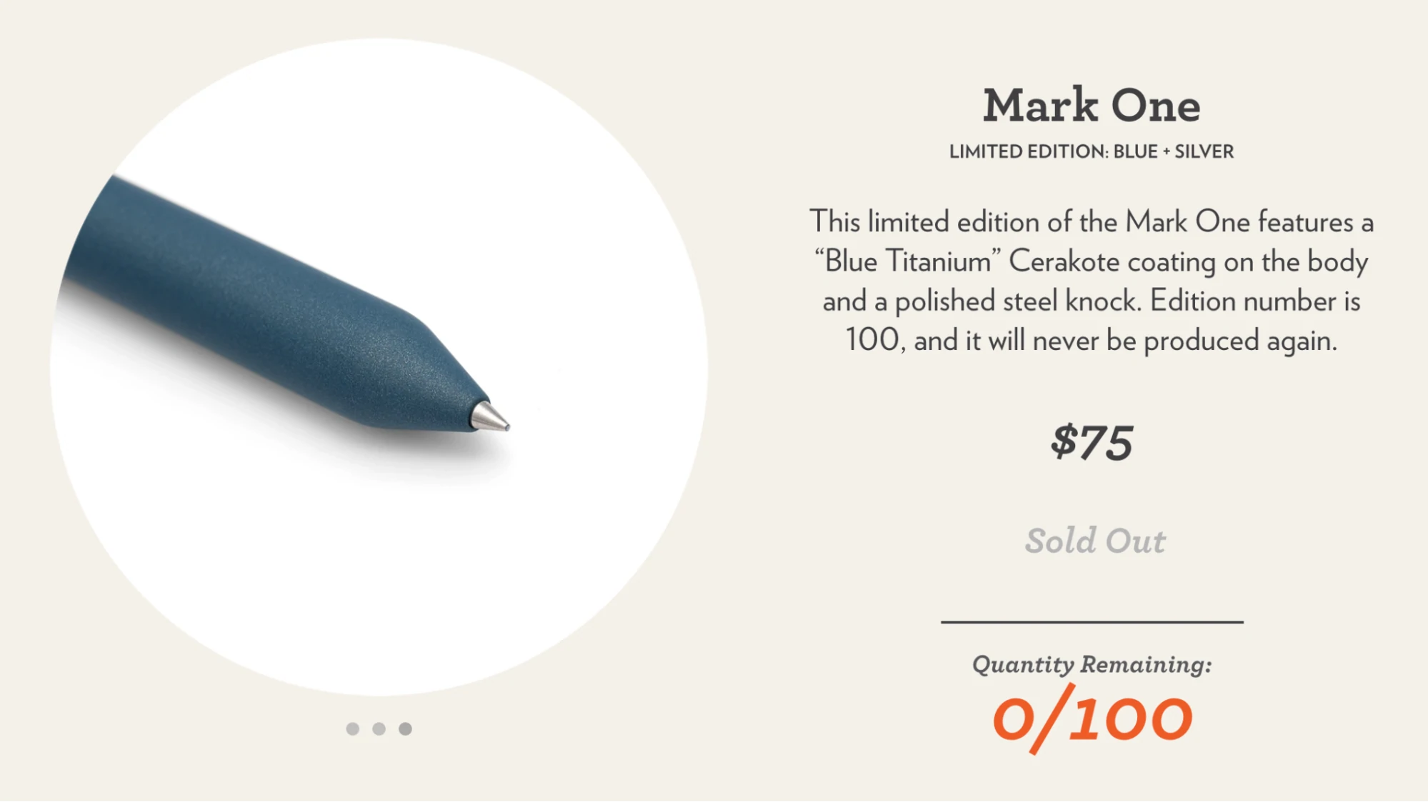 Eine Beispielproduktseite von der Website von Studio Neat.