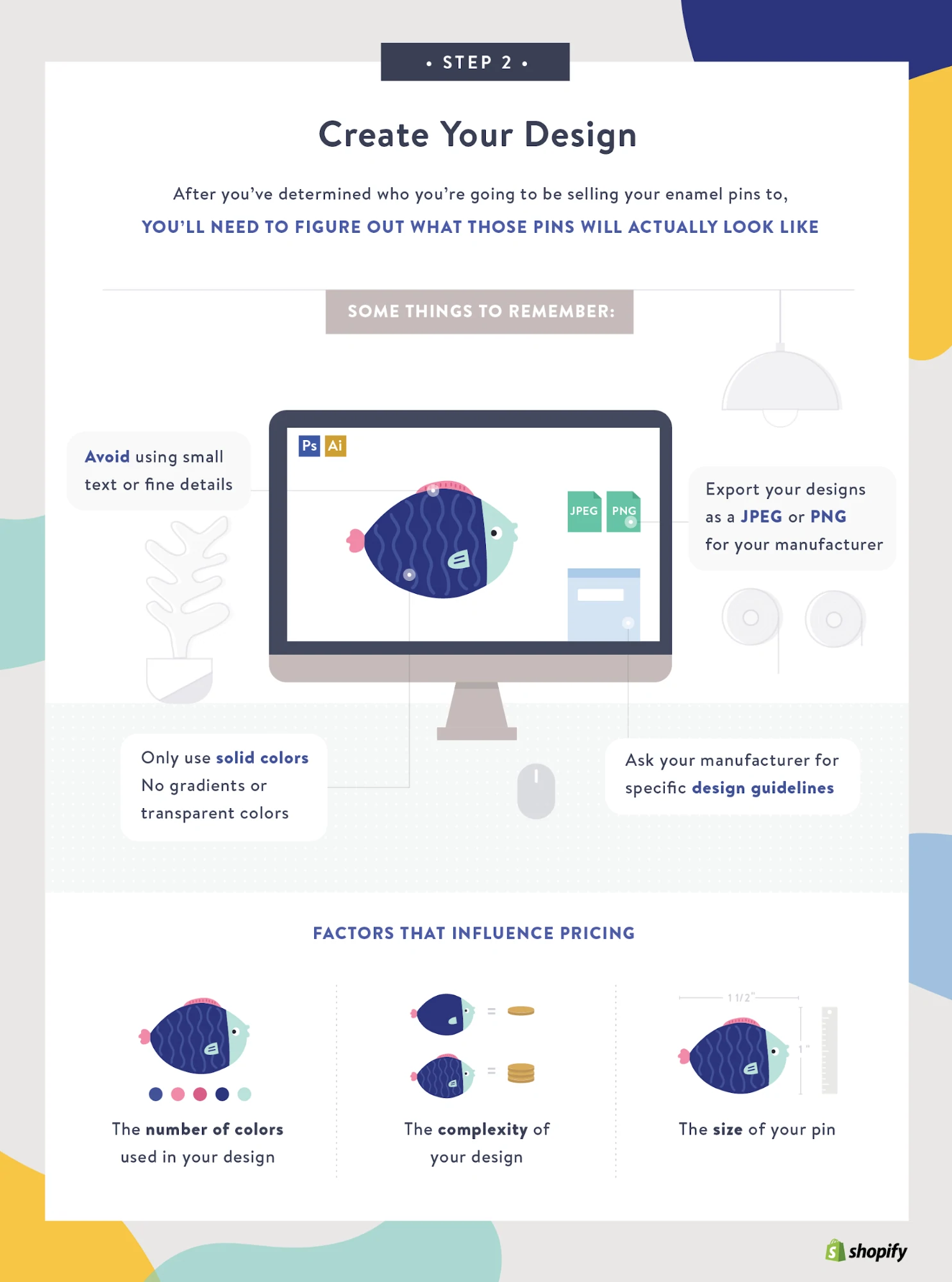 como fazer um infográfico de pino de esmalte
