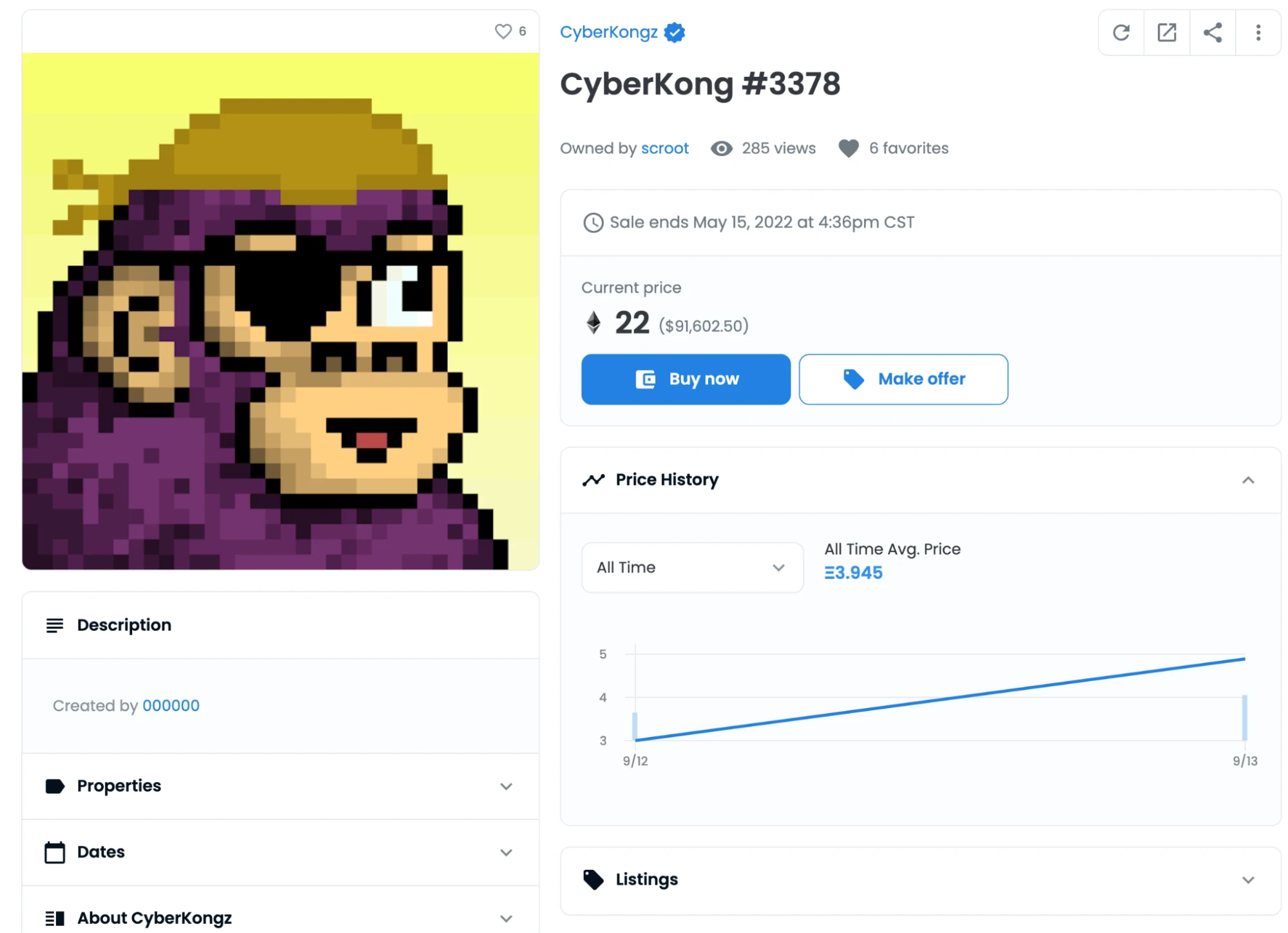 exemple de vente nft
