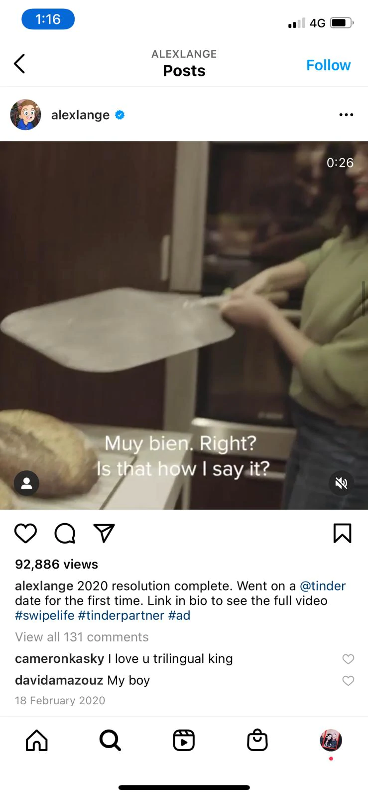 Exemple d'influenceur Alex Lange