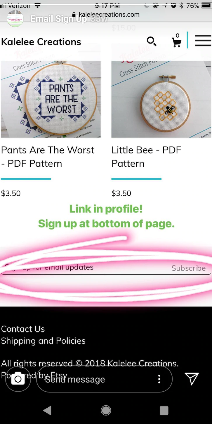 Пример биографии в инстаграме.