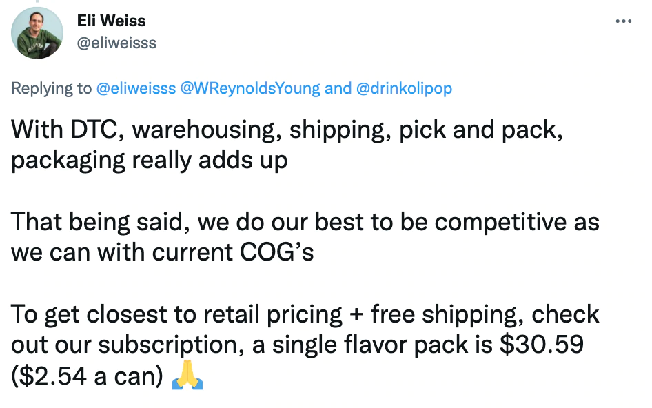 OLIPOPのEliWeissは、競争力のある価格設定についての見解を共有しています