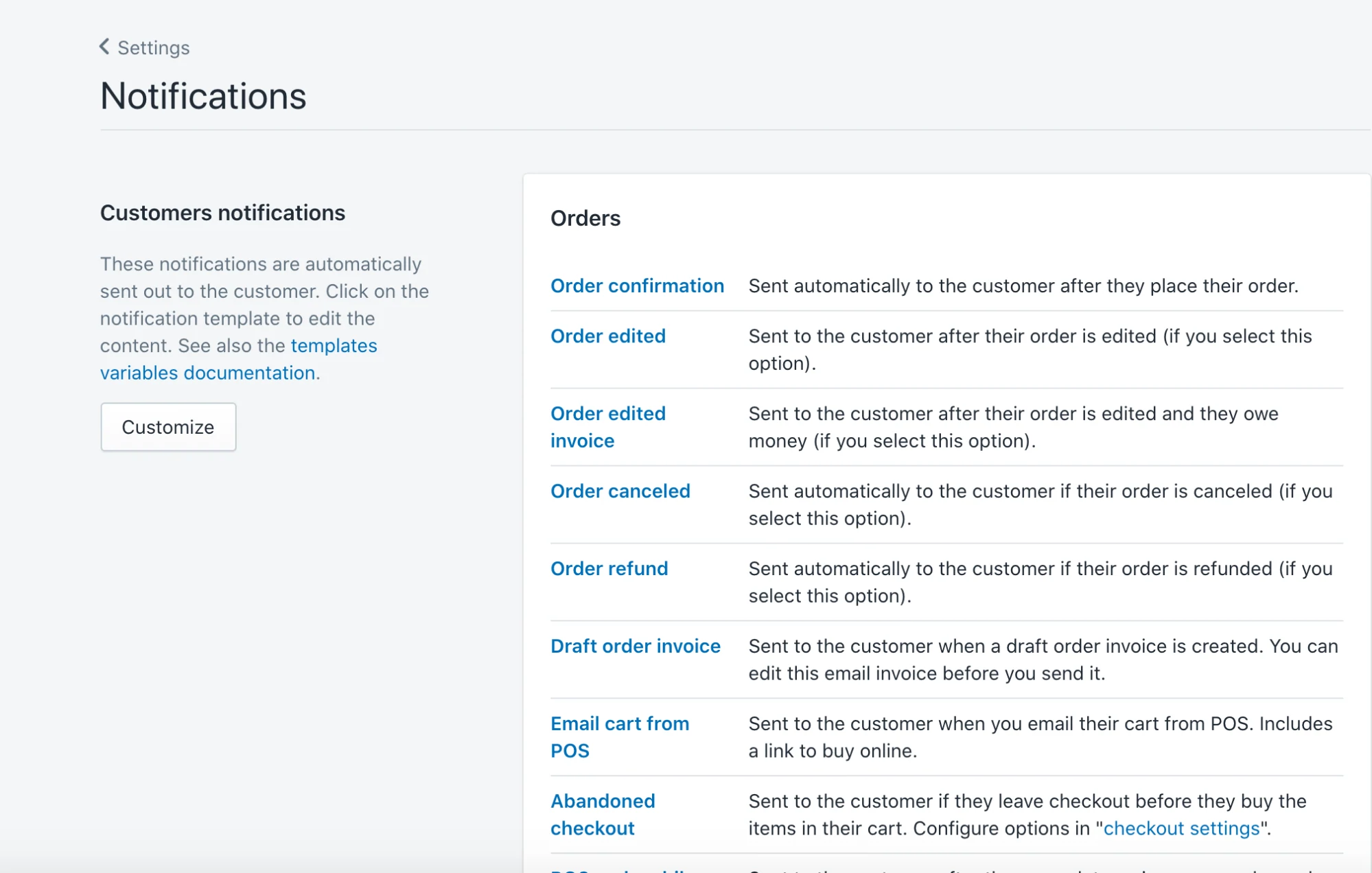 Shopify通知のカスタマイズ