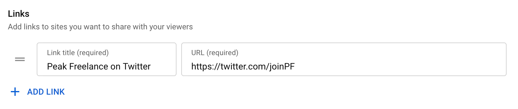 Füge Links zu deinem YouTube-Kanal hinzu