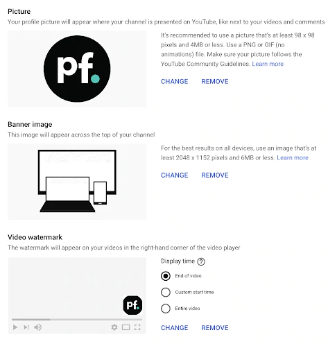 Laden Sie die Bilddateien in den empfohlenen Größen hoch