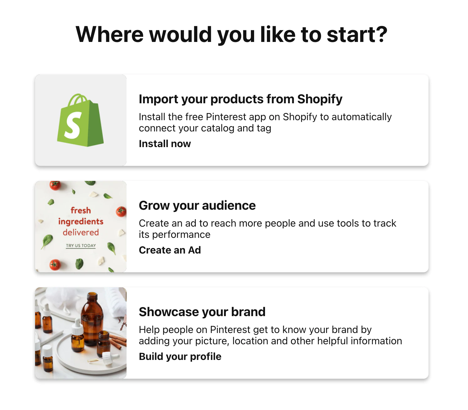 إعداد Shopify الملف الشخصي