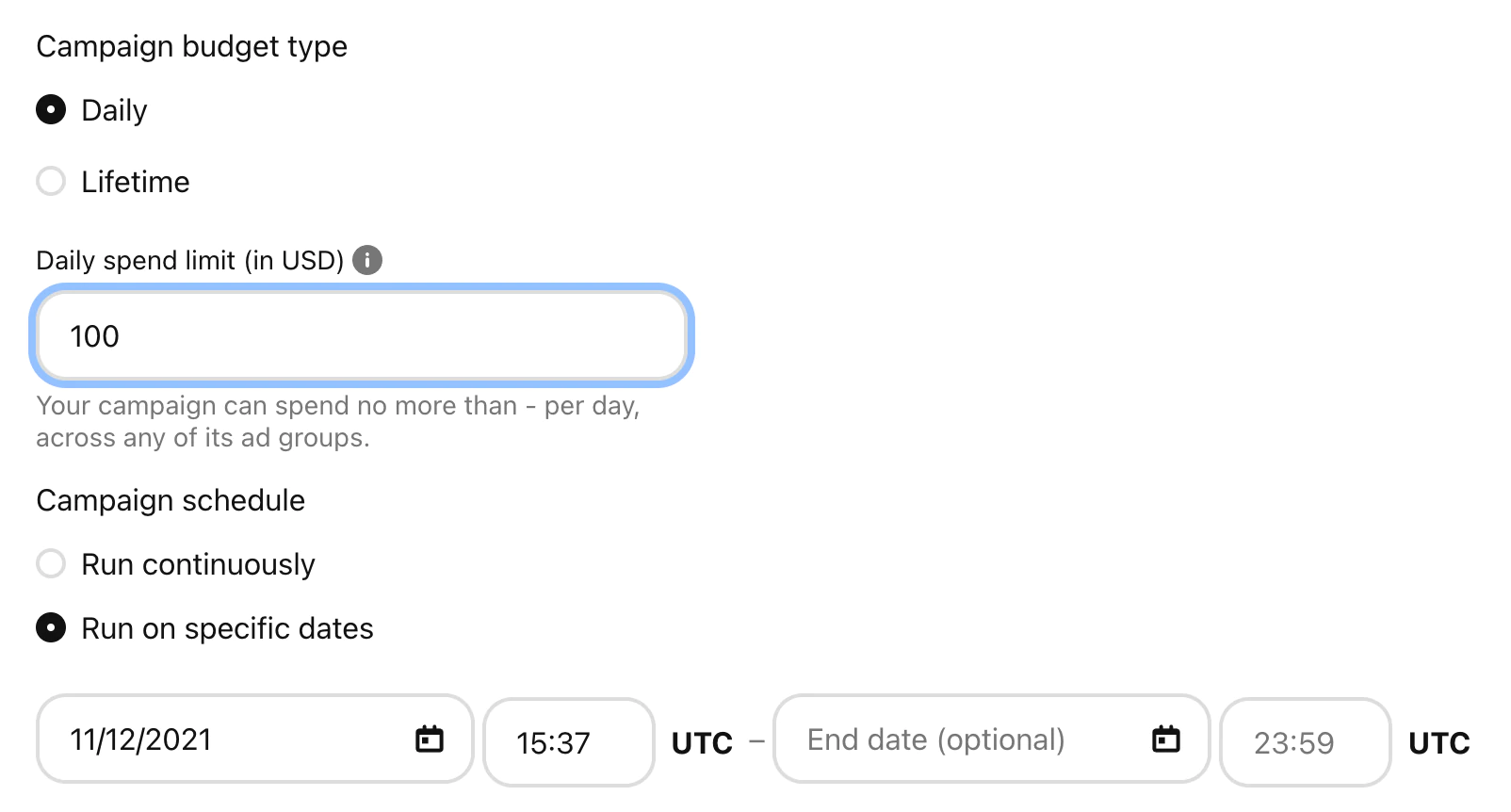 تحديد ميزانية الإعلان