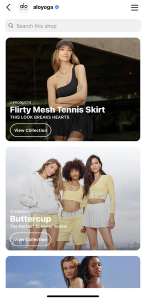 Instagram mağaza örneği