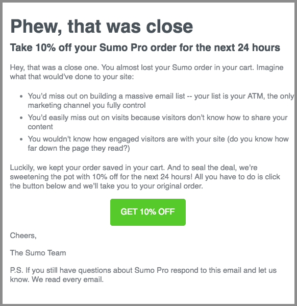 E-mail de aversão à perda