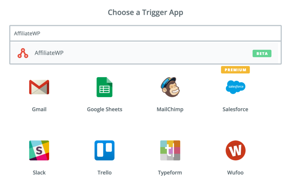 155235-choose-trigger-app - AffiliateWP Choose your Trigger App