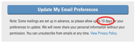فترة انتظار إلغاء الاشتراك