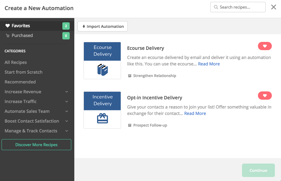 vorgefertigte Begrüßungsautomatisierungen