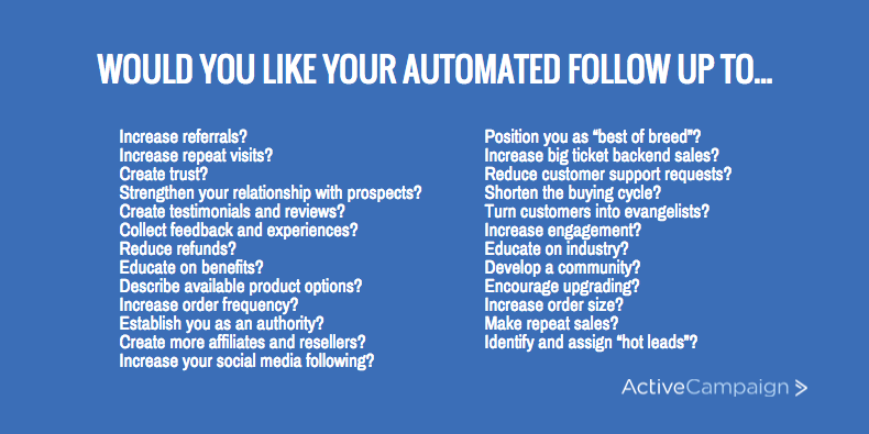 Liste der Ziele für automatisierte Follow-up-Sequenzen
