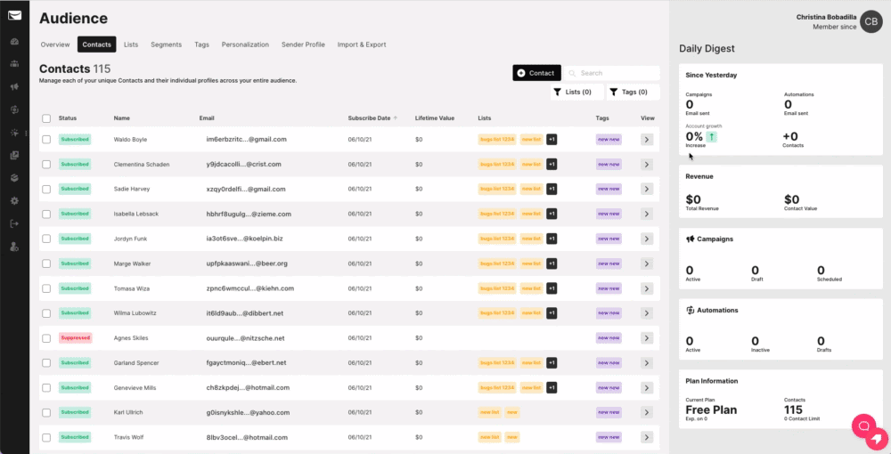 электронная почта-маркетинг-контактная информация