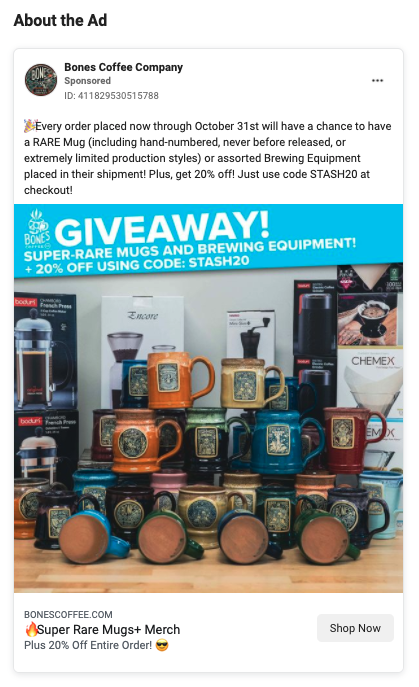 Exemplu de reclame pentru rețelele sociale