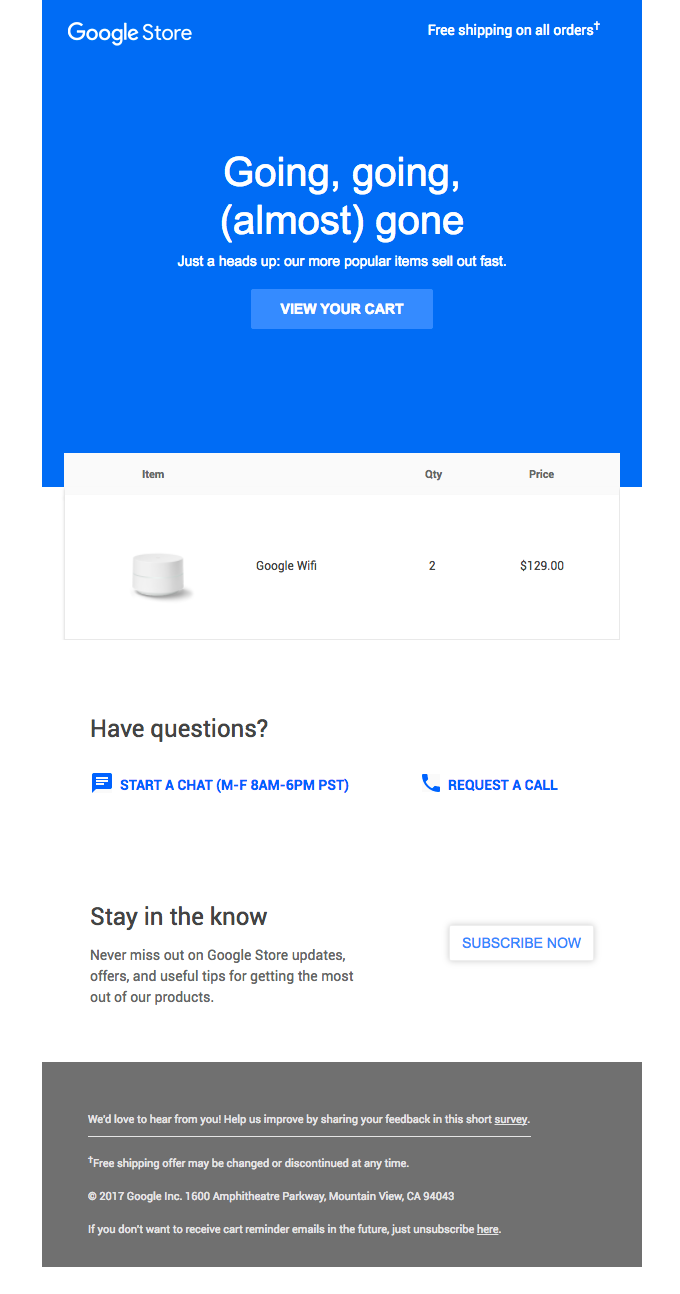 Le Google Wifi dans votre panier va vite