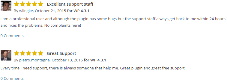 Eklentinizi desteklemek önemlidir.