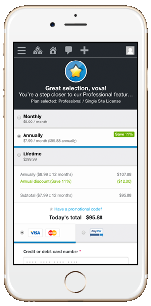 optimierte mobile UX