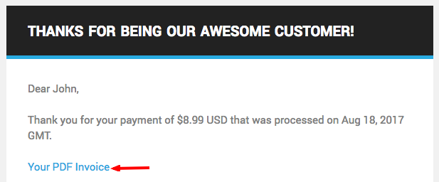 E-Mails enthalten einen direkten Link zu einer PDF-Rechnung
