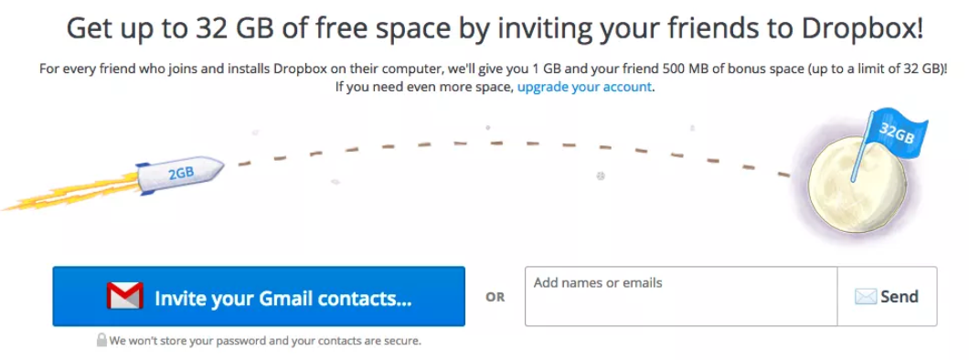 ドロップボックス友達を紹介する