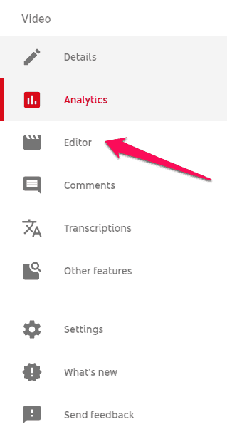 Haga clic en Editor debajo del video