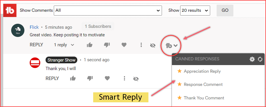 TubeBuddy Smart Comment Balas