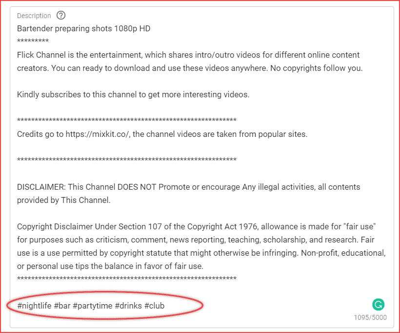 Хэштег в описании