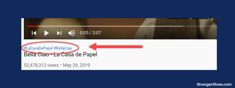 Как выглядит хештег YouTube
