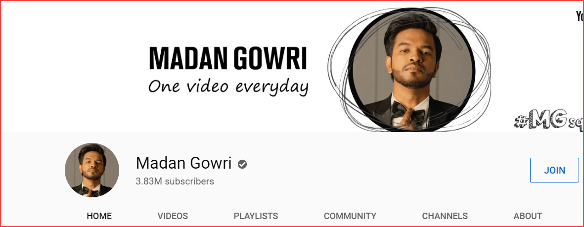 Canale YouTube di Madan Gowri