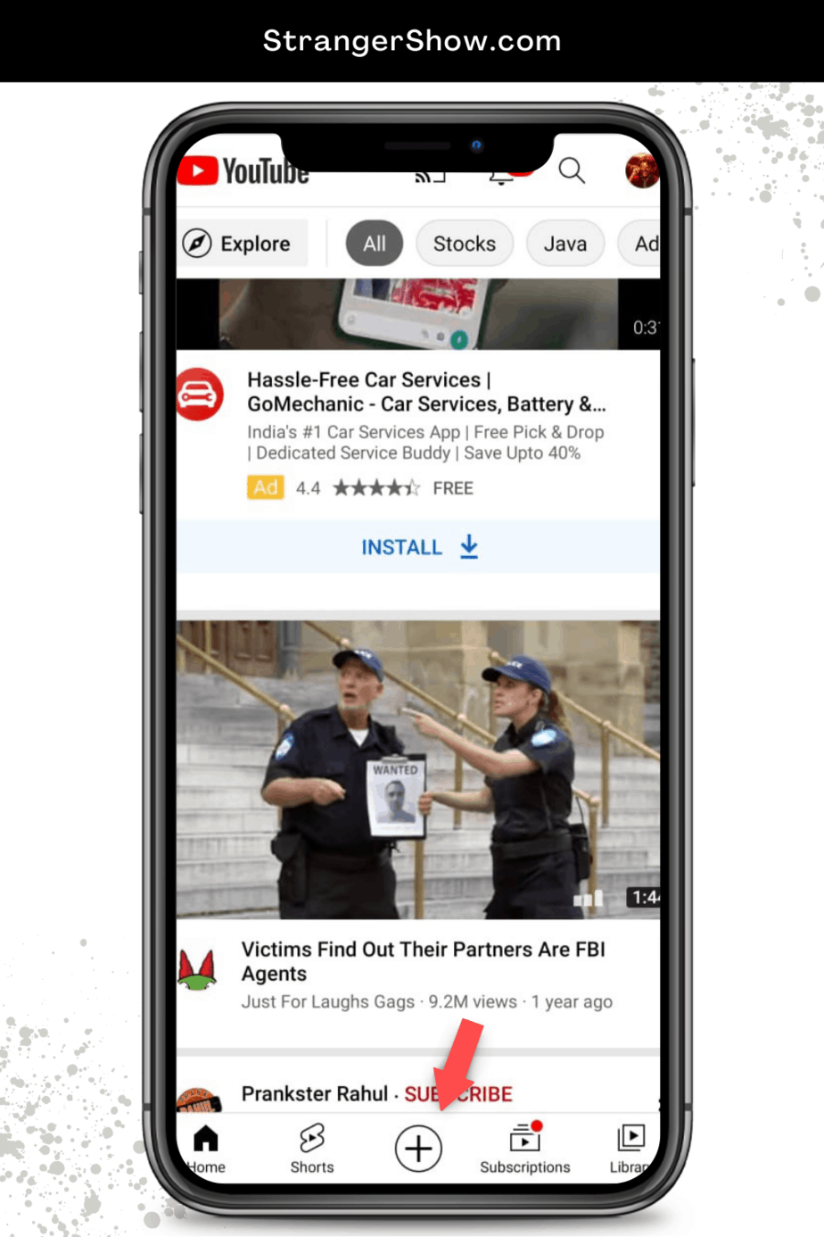 YouTube uygulamasında Kısa Video Düğmesi Oluşturun