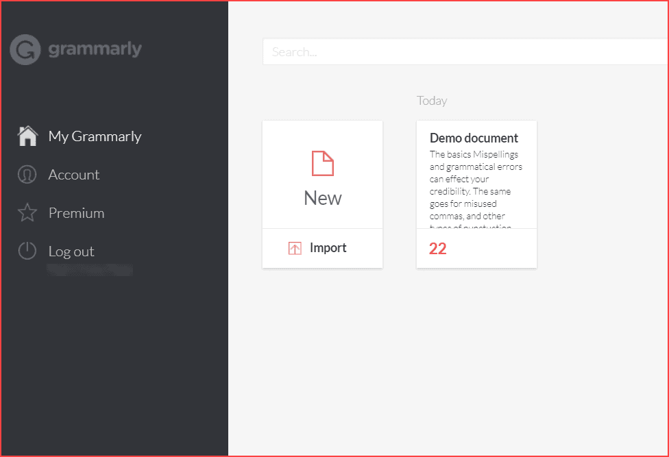 Interfaccia desktop grammaticale
