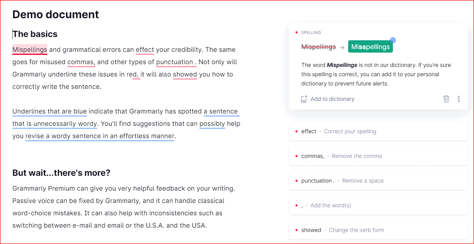 Pagina del documento dimostrativo