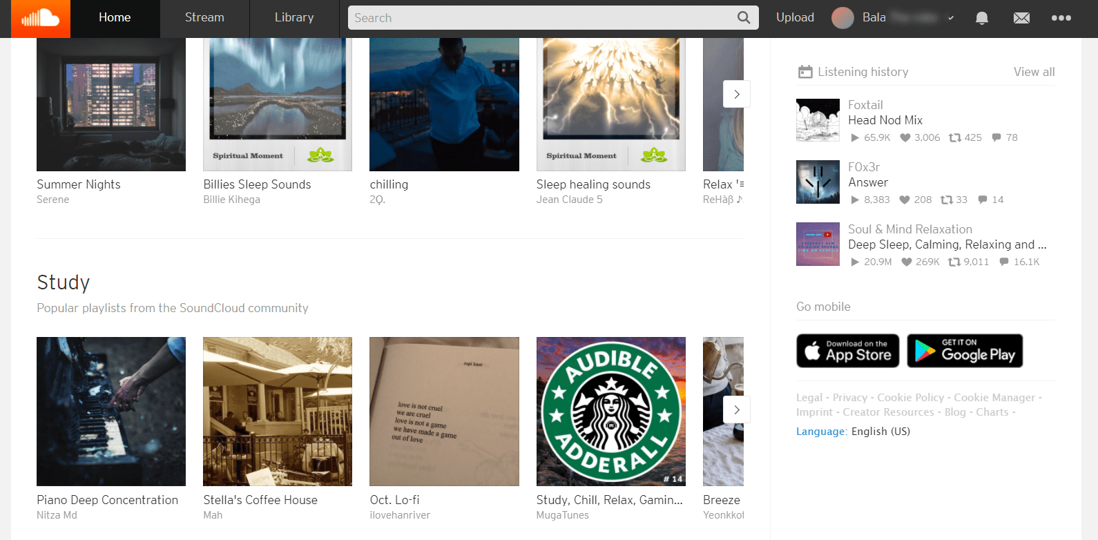 SoundCloud 음악 스트림