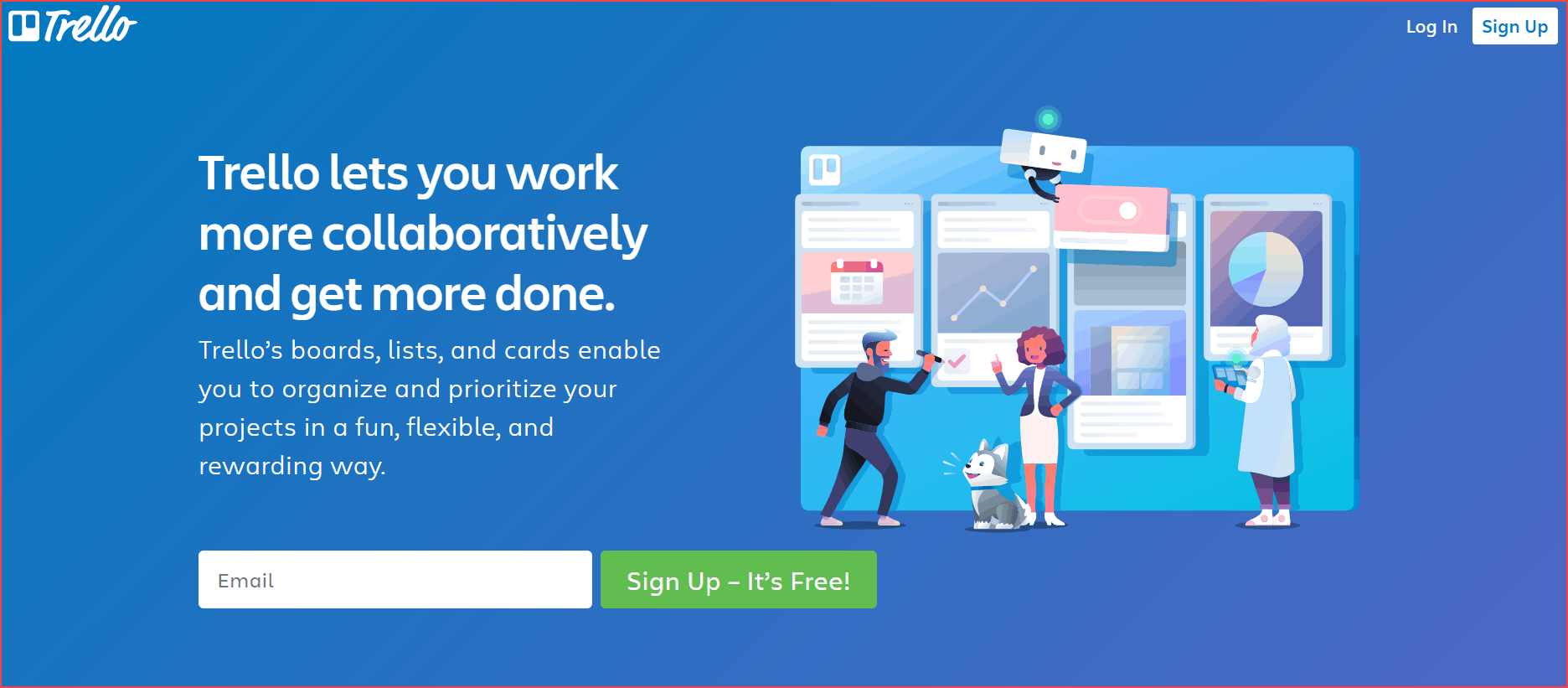 หน้าลงทะเบียน Trello