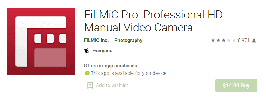 กล้องวิดีโอแบบแมนนวล FiLMiC Pro