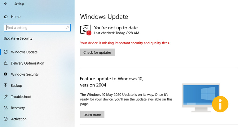 Windows Update والأمان Windows Update And Security